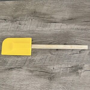 Le Creuset Yellow Spatula Scraper Silicone Wood